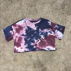 SO Tie-Dye Crop Top - Pink and Blue